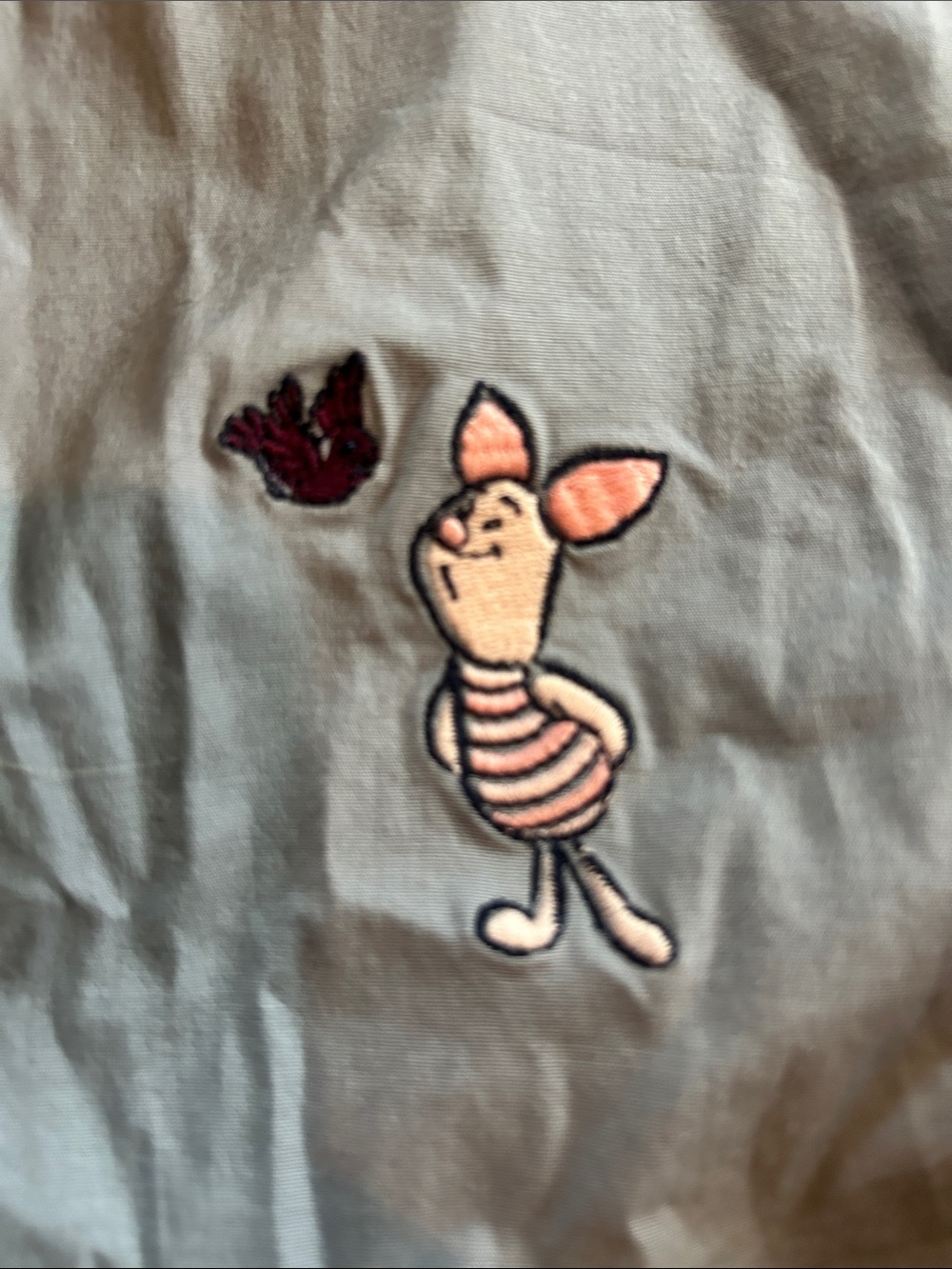 Piglet Button-Up Shirt with Embroidered Details